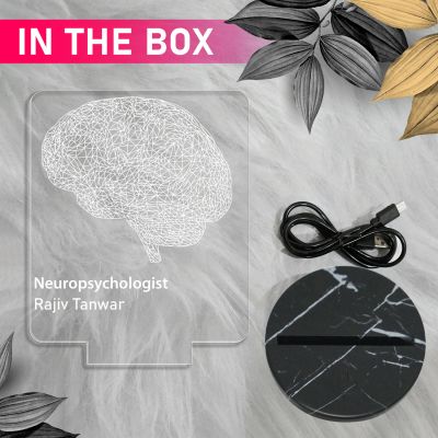 Personalized Neurologist Night Light | 3D Illusion Brain Lamp Customized Name Lamp